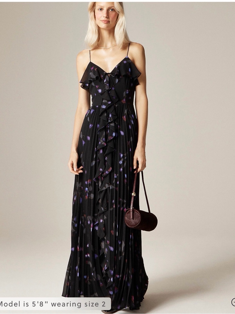 J CREW 00 Collection chiffon ruffle dress in space floral printโ CO423 $298